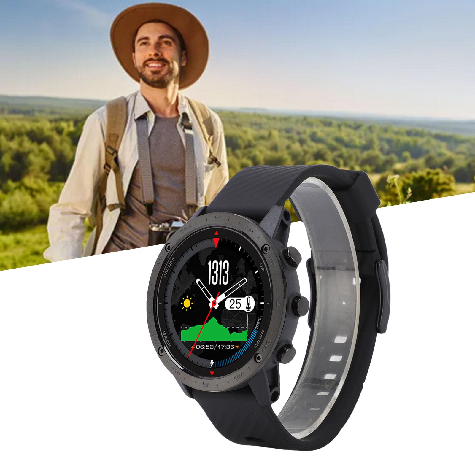 Smartwatch z Czujnikiem Głębokości, Wywołania Barometru i Powiadomienia Tekstowe Długie Baterie Sportowe Zegarek do Nurkowania, Pływania, Nurkowania