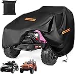Kids Ride On Car Cover,Large Power Wheels Cover Waterproof,Heavy Duty 420D Universal Toy Car Cover for Power Wheels Jeep & Toddler Electric Vehicles,All Season Protection,with 3 Reflective Strips