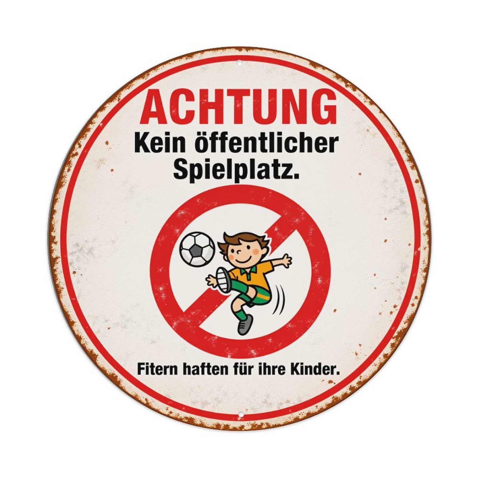 Attention No Public Playground Fiber Hatten For Your Children Metal