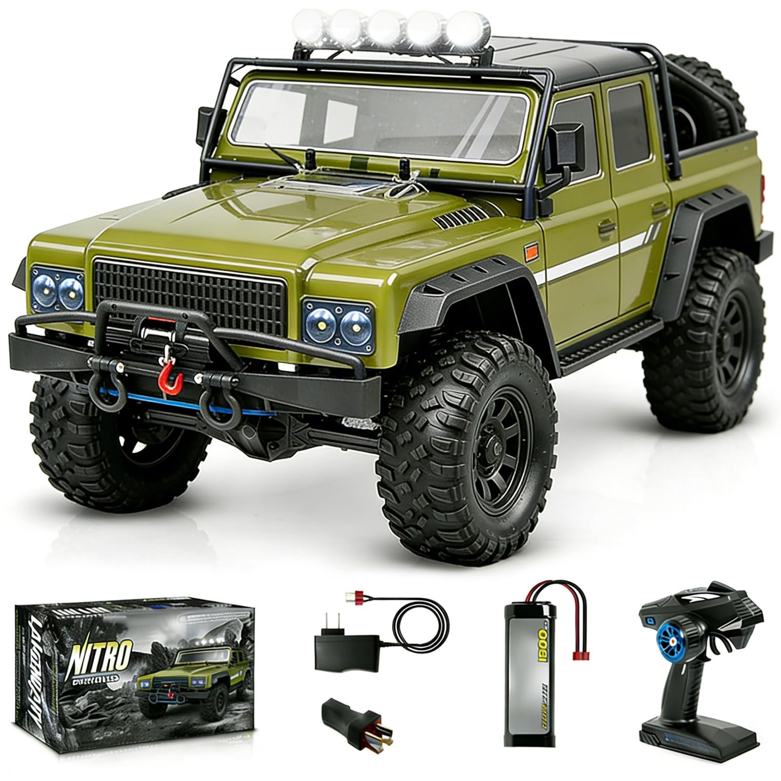 1 8 RC Cars for Adults 4x4 Remote Control Car Rugged Brushed Motor Electric Off-Road RC Rock Crawler