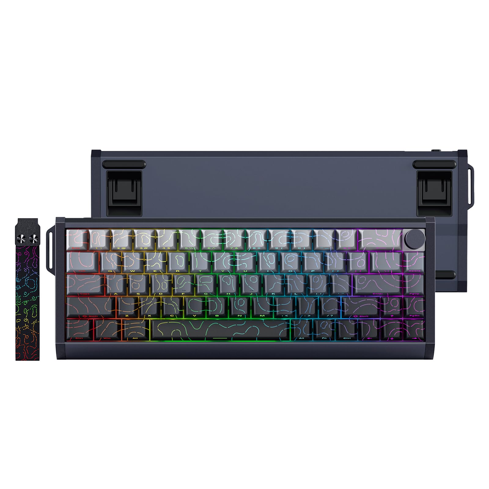 SKYLOONG 本体　Bluetooth　RGB グレー/ブラックキーボード SKYLOONG GK61 ゲーマー光学式キーボード 60% ミニポータブル キーボード