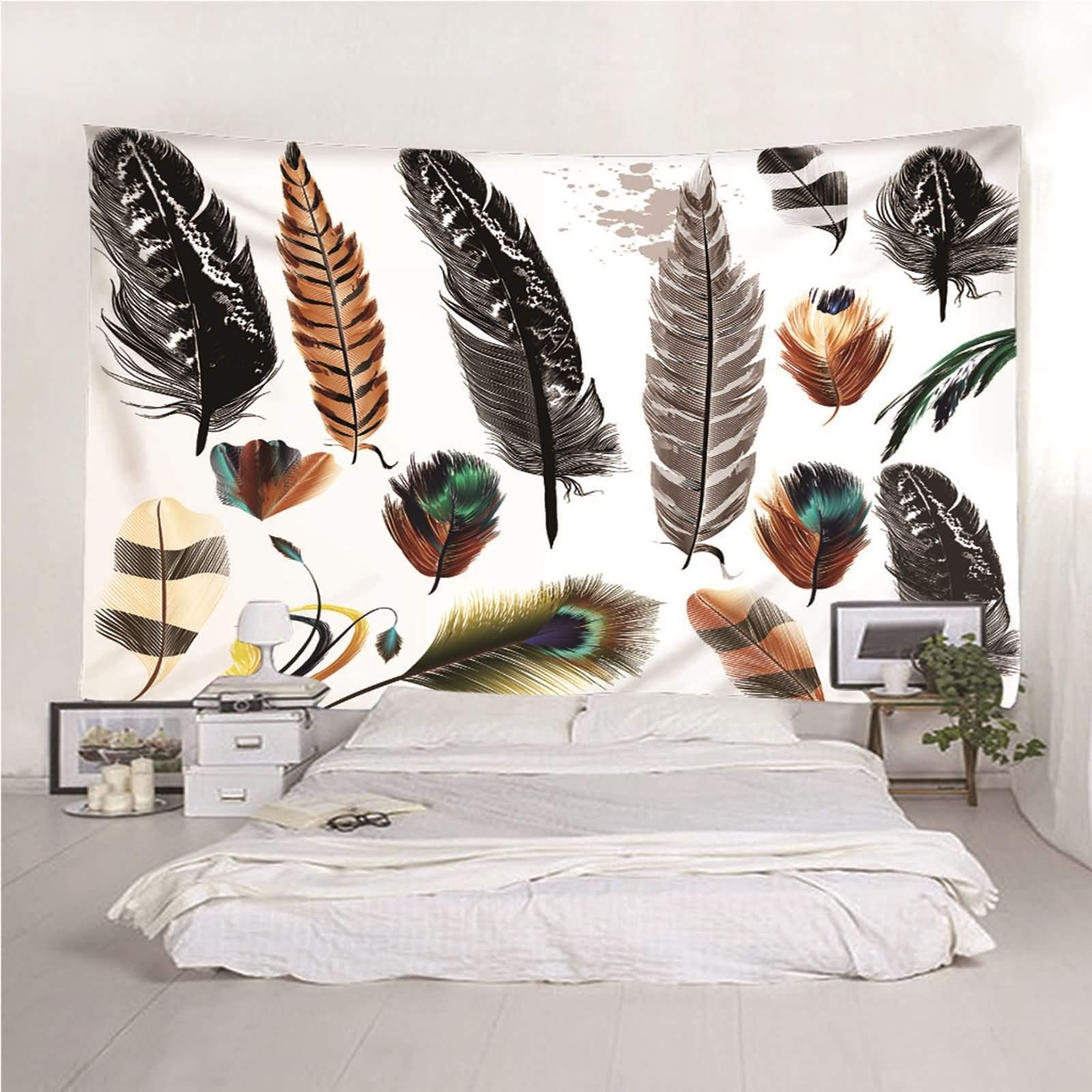 Tapiz Sofa,(260x240CM) Tapiz Pared Salon Multicolor Tapiz Poliéster Plumas