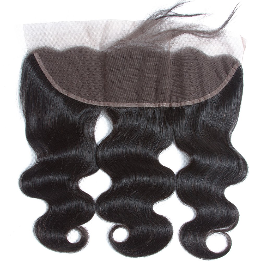 13×4 Ear to Ear Lace Frontal Closure Brazilian Virgin Human Hair Body Wave Free Part Frontal Lace Closure Natural Color (14inch)