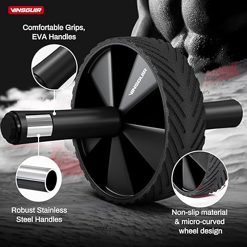 Miniatura 4 de Vinsguir Ab Roller Wheel - Ab Workout Equipment for Abdominal & Core Strength Training, Home Gym Fitness Equipment for Men Women