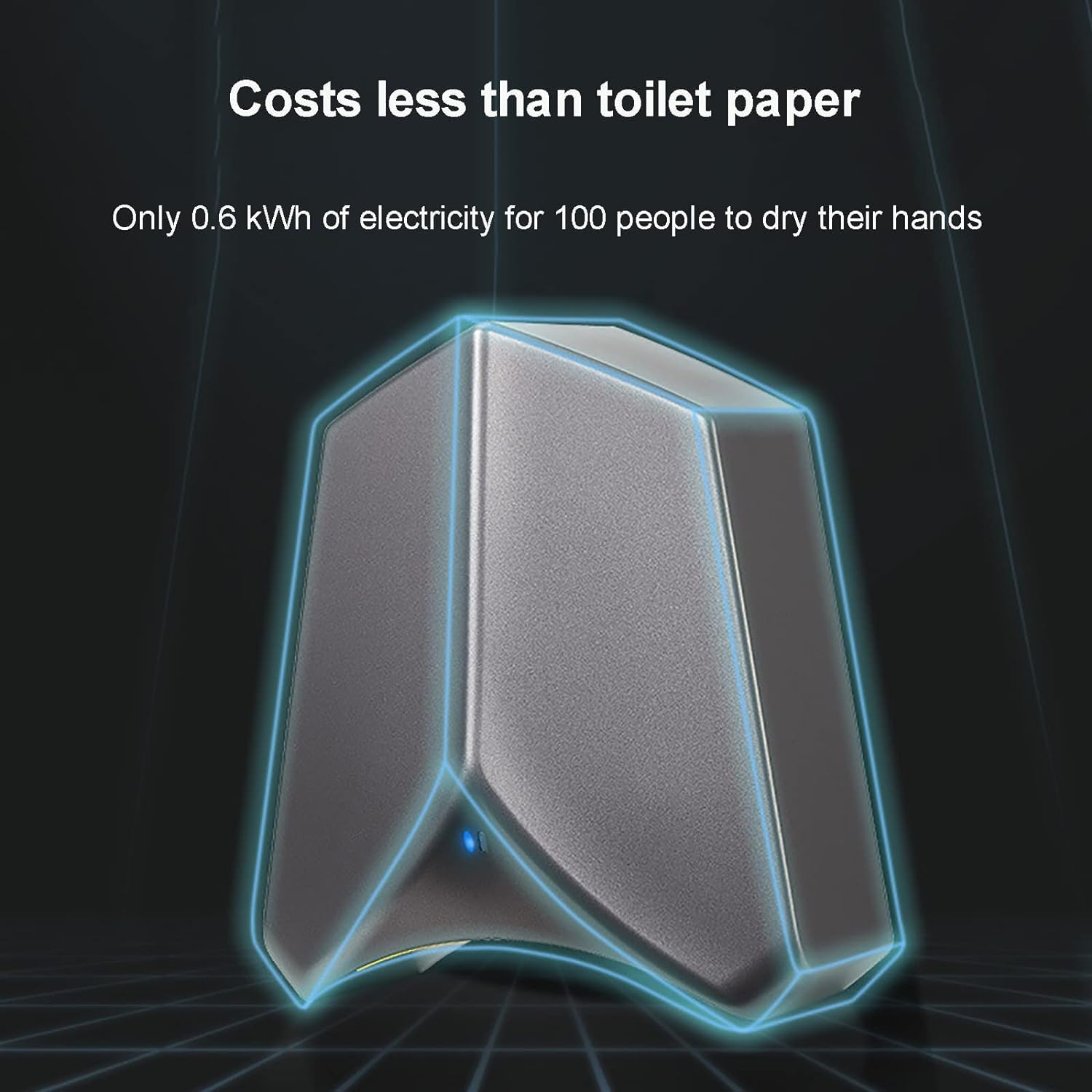 Automatic Hand Dryer Infrared Motion Sensor Smart Touchless Extra Quiet Low Noise High Speed Drying Device Warm Wind Wall Mounted Type ABS Shell Material,White