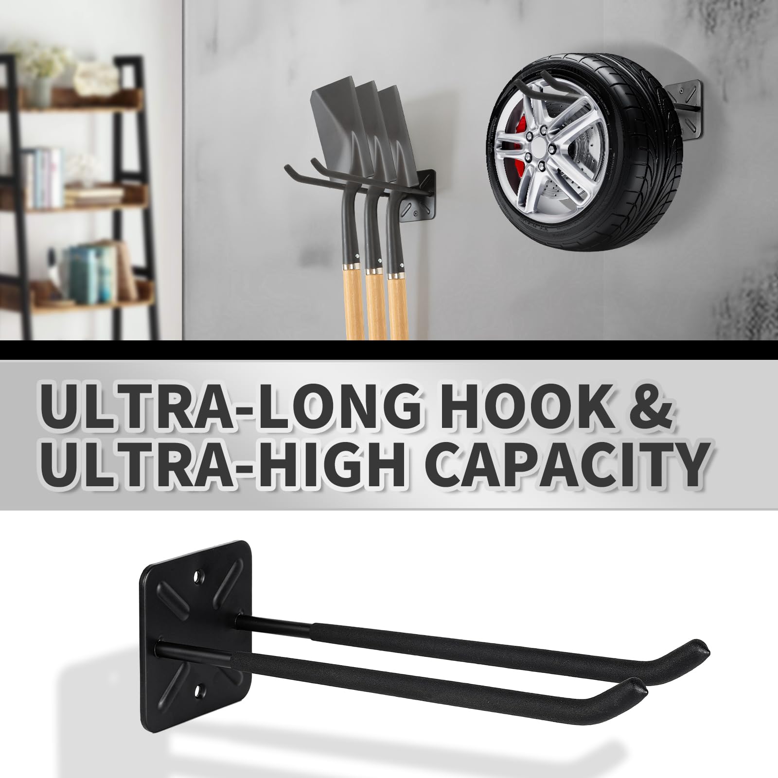 Sinoer Ganci da garage, appendiabiti da parete, organizer per capannoni, organizer per attrezzi pesanti, per attrezzi, passeggini, pneumatici per