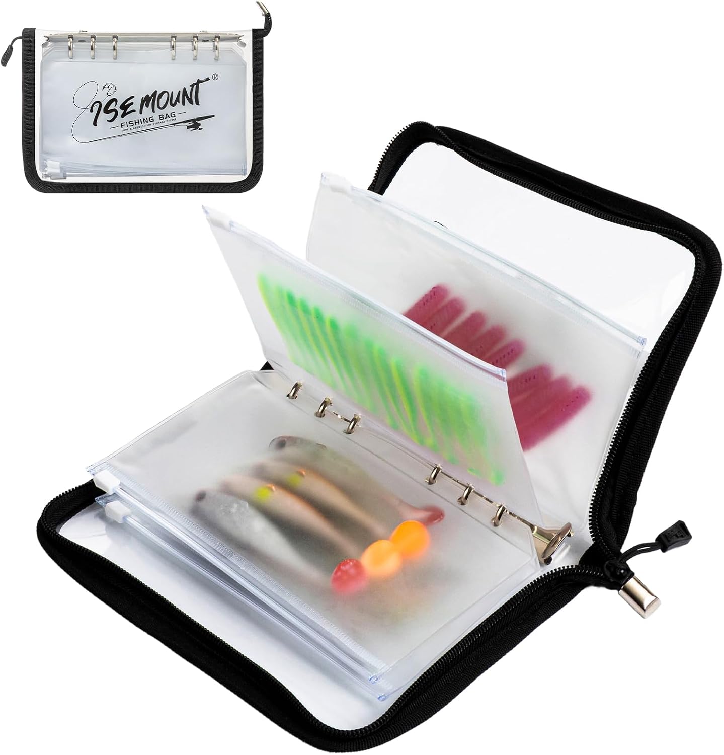 Bolsa transparente para señuelos de pesca Soft Plastics Tackle Binder 8.3'' X 5.5'' miniatura 8