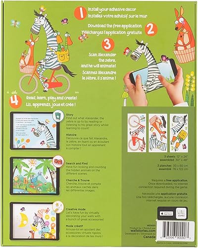 Miniatura 5 de WALL STORIES Calcomanías de pared para niños, calcomanías interactivas de pared para decoración de habitación de niños y niñas, calcomanía de pared