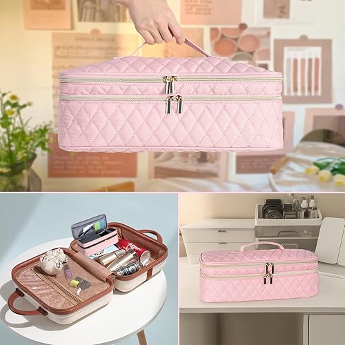 Miniatura 7 de Aucovely Bolsa de viaje para herramientas para el cabello, funda de transporte de viaje de doble capa compatible con Revlon cepillo secador de pelo