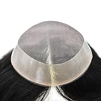 Vista 5 de LYRICAL HAIR Toupee - Sistema de cabello de repuesto para hombre, monofilamento para hombre, postizo duradero con revestimiento de poliéster NPU