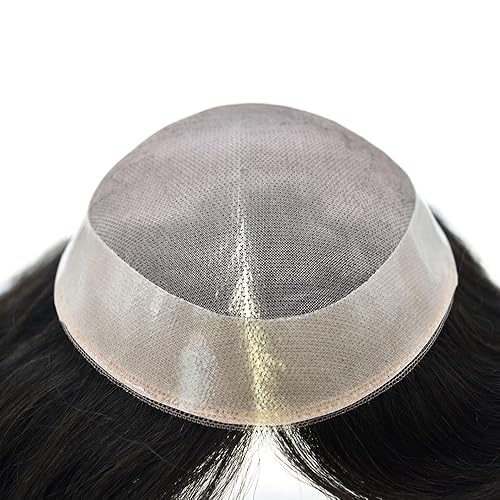 Miniatura 5 de LYRICAL HAIR Cabello humano mono fino para hombre, postizo de pelo sintético de polietileno alrededor del sistema de cabello, peluca de