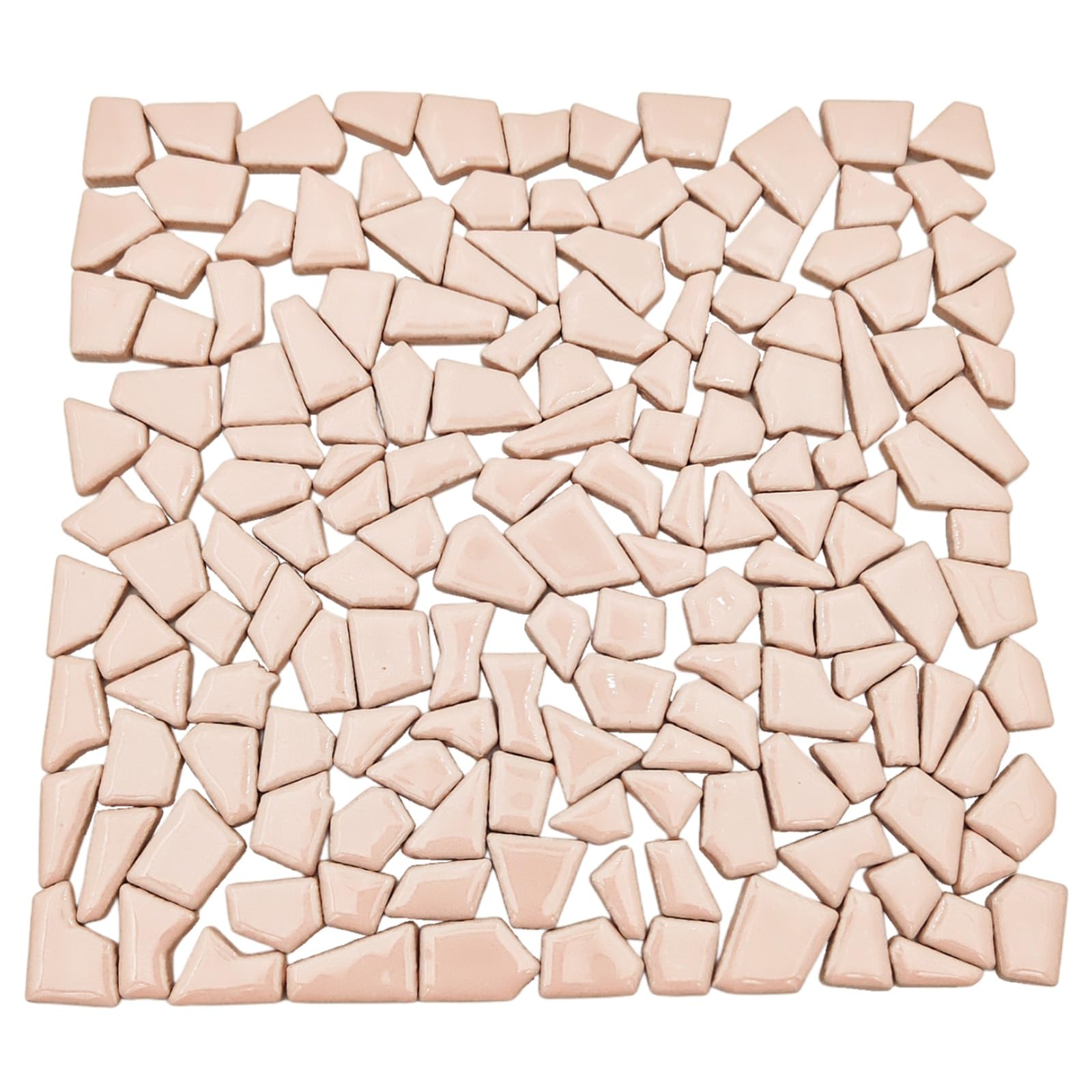 200g Irregular Ceramic Mosaic Tiles for Crafts, 0.5X 2 cm Small Mosaic Pieces Stones for DIY Mosaic Making & Wall Decor (Pink)
