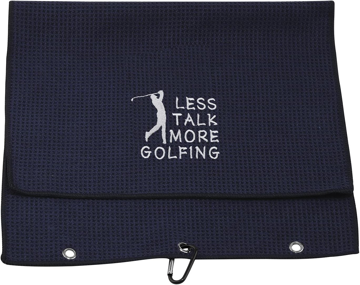 review Embroidered Golf Towel Gift Golf Lover Gift Less Talk More Golfing Golf Towel with Clip (Less Talk More Golfing)