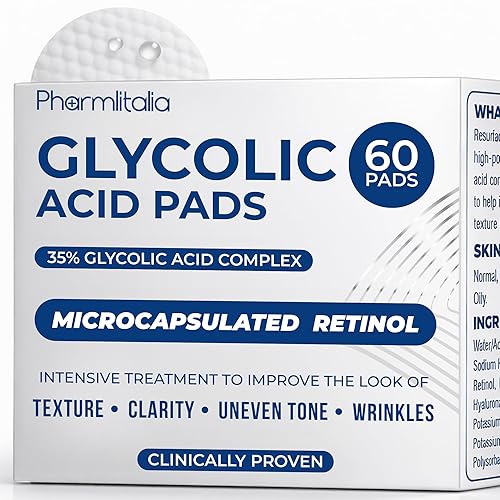 Almohadillas de ácido glicólico - Almohadillas de rejuvenecimiento para rostro 35% - Almohadilla exfoliante para cuerpo y manchas oscuras - Líneas
