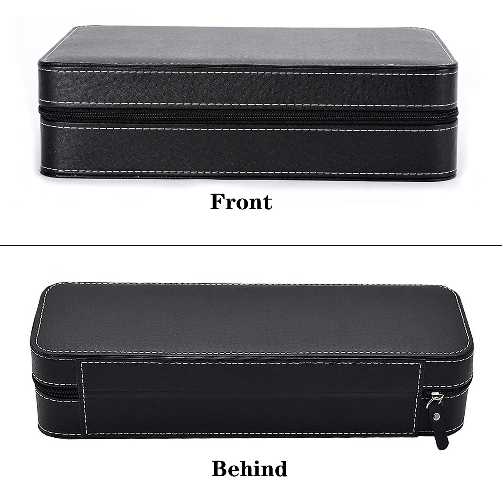 Cajas para Relojes de Piel Estuche para Joyas de Cremallera con 10 Compartimientos Caja de Almacenamiento para Relojes o Joyería Organizadore Portátil Cajas de Regalo Joyería Accesorios