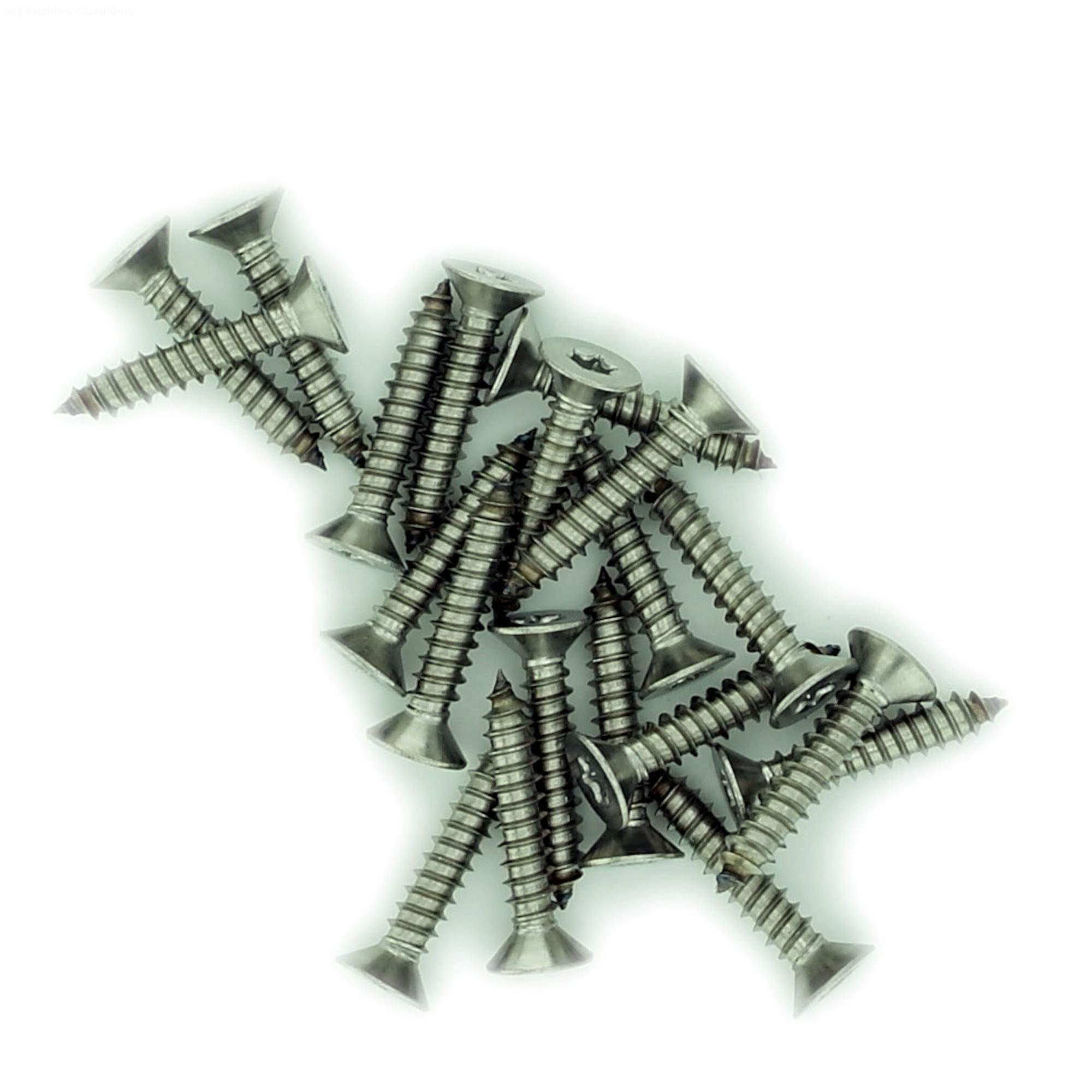 Singularity Supplies No.7 X 0.975 (3.9Mm X 25Mm) Tx Countersunk Self-Tapping Screw - Stainless Steel (A2) (Pack Of 20)