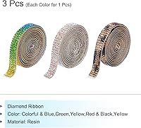 Vista 3 de MECCANIXITY 3 rollos de cinta de diamantes de imitación autoadhesiva de 0.315 pulgadas para proyectos de artes y manualidades, pasteles de boda