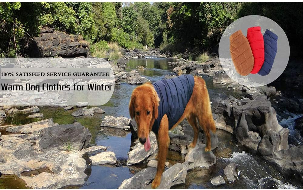 Oncpcare Winter Cold Weather Dog Coat Warm Snowsuit Windproof Fleece Dog Jacket Soft Solid Colour Dog Vest for Dog Cat and The Animal Fits for The Chart We Show