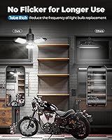 Vista 5 de Luz de garaje con sensor de movimiento, luz de taller con sensor de movimiento de 8000 lm con 3 modos de interruptor, bombilla activada por