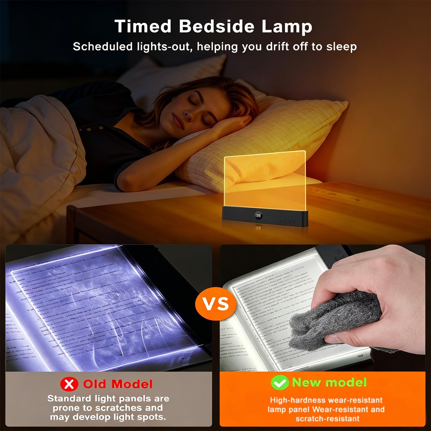 Smart Flat Book Light, Rechargeable LED Reading Light, Black image 4