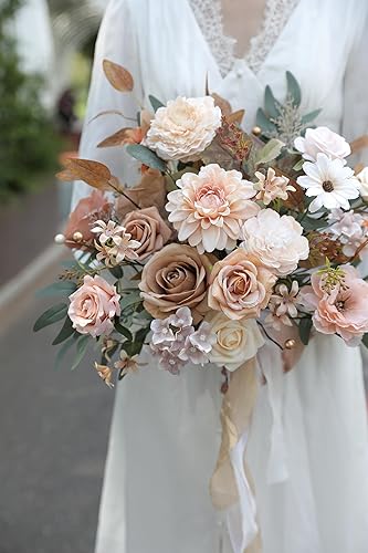 Miniatura 4 de YYHUAWU Juego de flores artificiales, caja de hojas de flores falsas con tallos para bricolaje, ramos de boda, centros de mesa, arreglos de baby