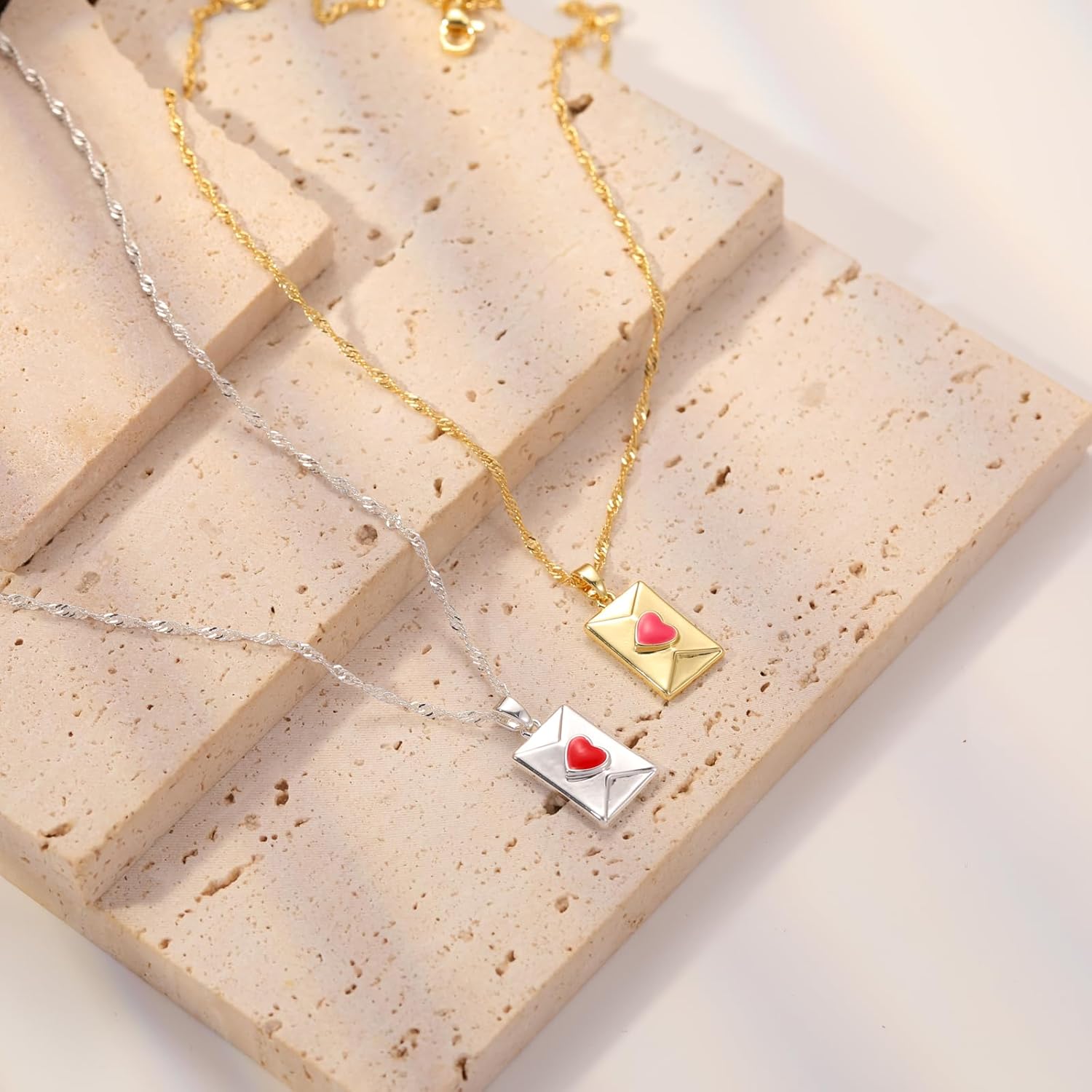 ASCOMY Dainty Gold Necklace for Women 14K Gold Plated Necklaces for Her Delicate Love Heart Necklace Heart Pendant Necklace Cute Necklaces Festival Jewelry Gift for Women - Image 4