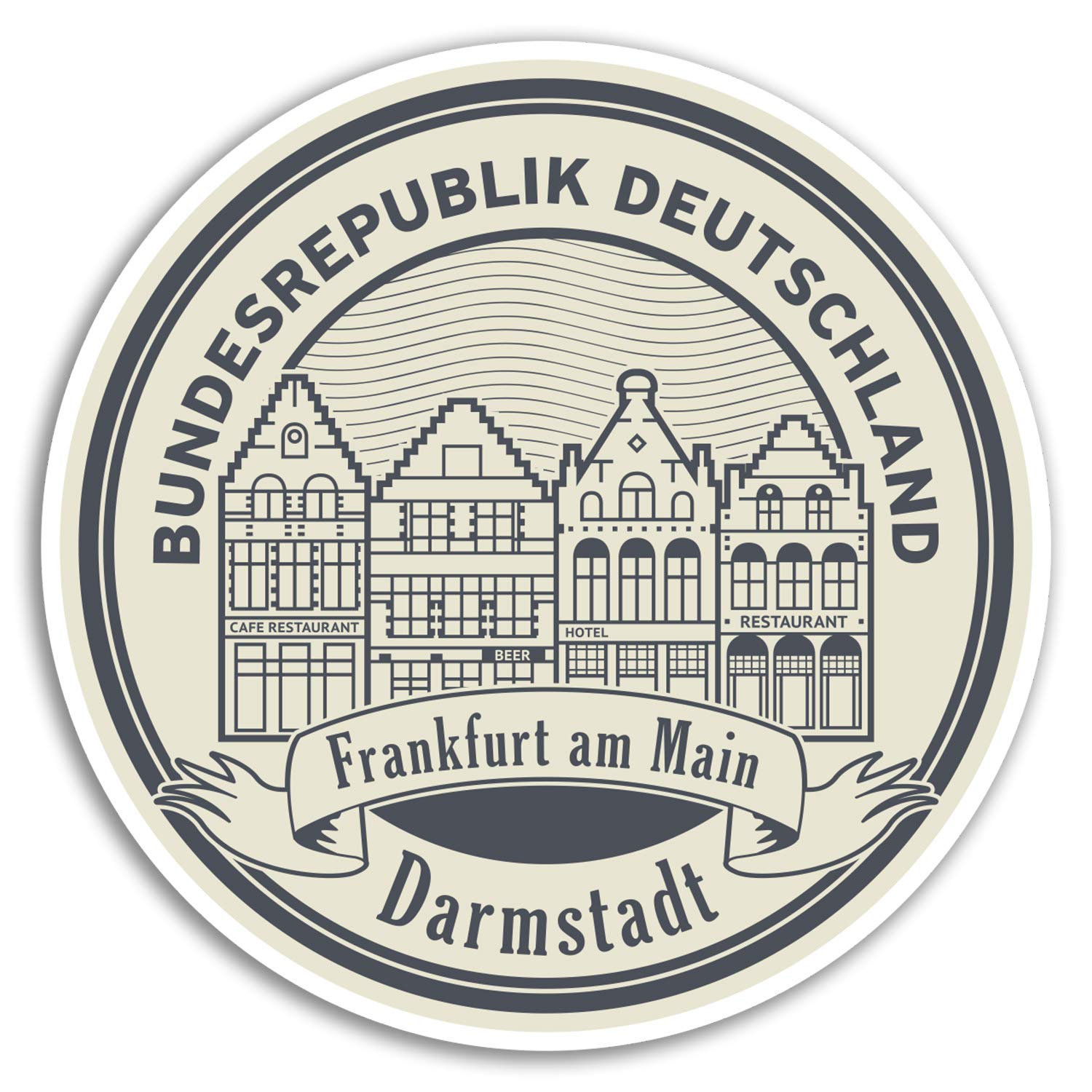 Destinationvinyl Multi 2 X 10Cm Darmstadt Vinyl Stickers - Germany Europe Travel Luggage Sticker #17351 (10Cm Wide)