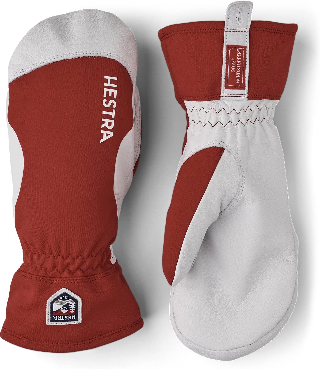 Hestra Windstopper Leather Mitt - Red - 6