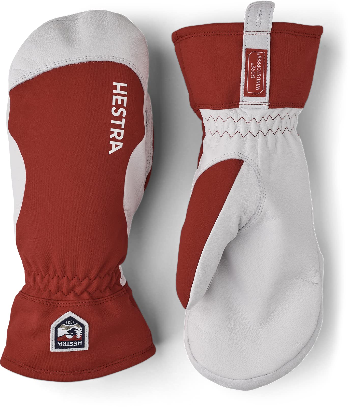 Hestra Windstopper Leather Mitt - Red - 6