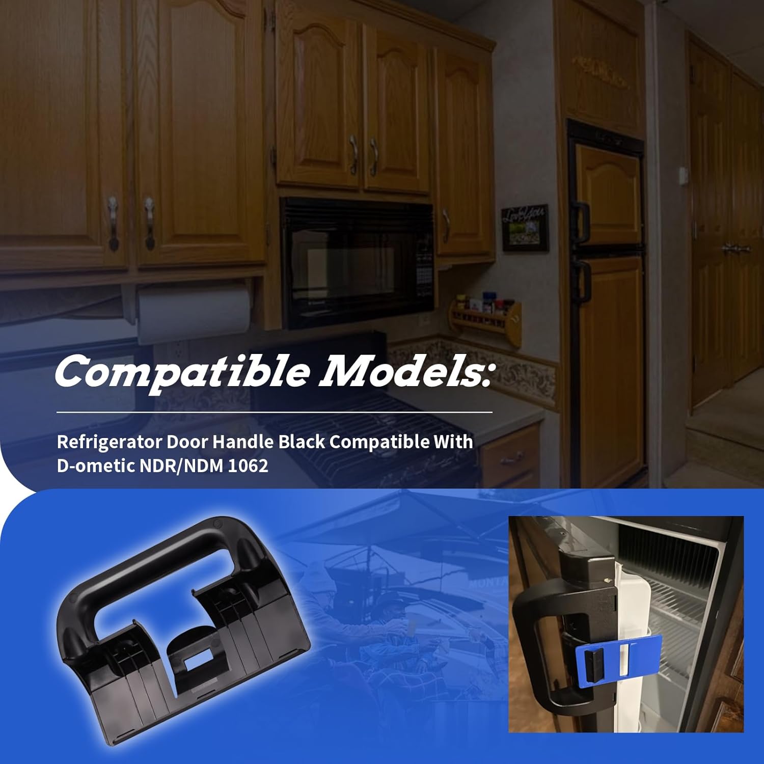 XTPTFABS 1Pcs 2932094044 Refrigerator Door Handle Black Compatible with D-ometic NDR/NDM 1062 (1)
