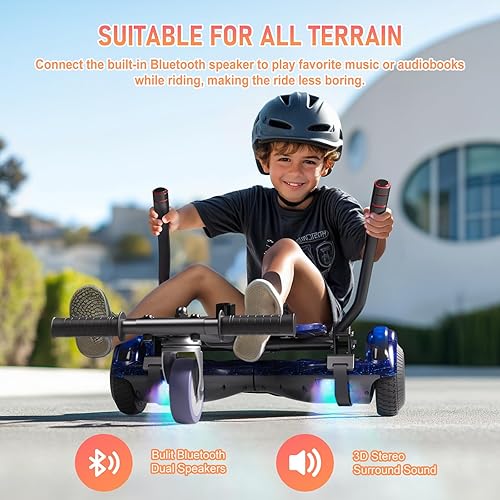 Miniatura 2 de LIEAGLE Hoverboard - Patineta autoequilibrante de 16.5 cm, 6.5 pulgadas, con ruedas Bluetooth, luces LED, para niños y adultos