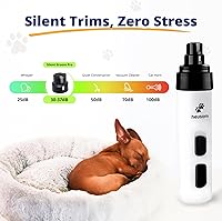 Vista 3 de Silent Groom Pro Molinillo de uñas para mascotas Cortador de uñas silencioso para perros, gatos y otros animales Aseo de uñas seguro y sin