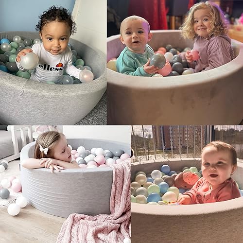 Miniatura 2 de monleelnom Piscina de bolas de espuma para niños pequeños, corralito de juegos para bebés, piscina suave y redonda, diseño fácil de limpiar o