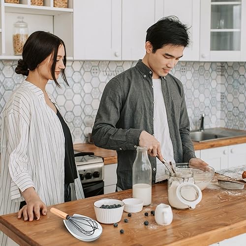 Miniatura 6 de Hasense Soporte de cuchara de cerámica para encimera de cocina, soporte de cuchara de porcelana blanca de 5.7 pulgadas para espátula, cucharón y