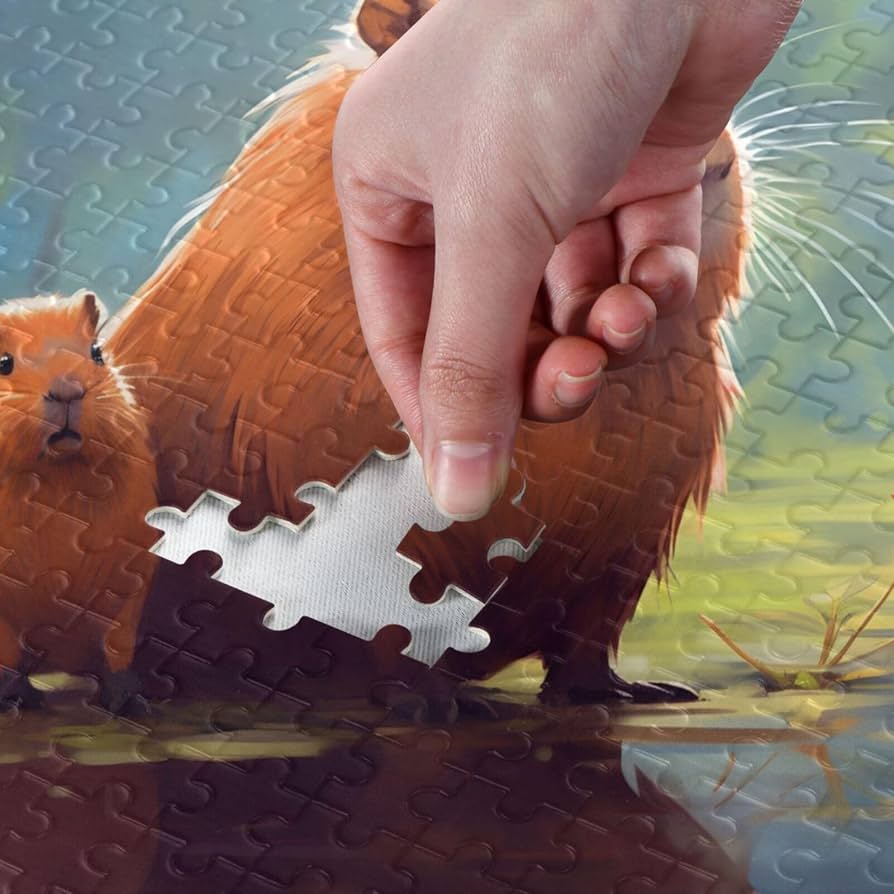 カピバラ子　1002 Amazon.com: ZENWAWA Jigsaw Puzzle Swimming Capybara 1000