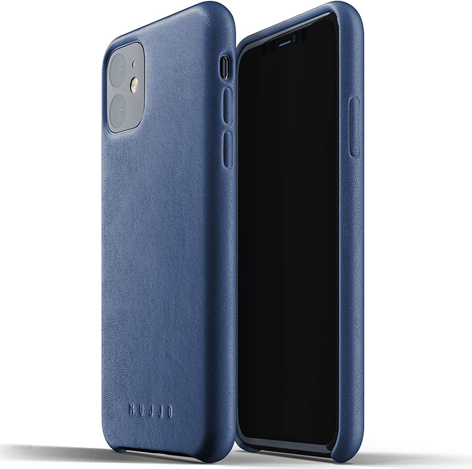 Mujjo Full Leather Case for Apple iPhone 11 | Premium Soft Supple Leather, Unique Natural Aging Effect | Leather Wrapped, Super Slim (Monaco Blue)