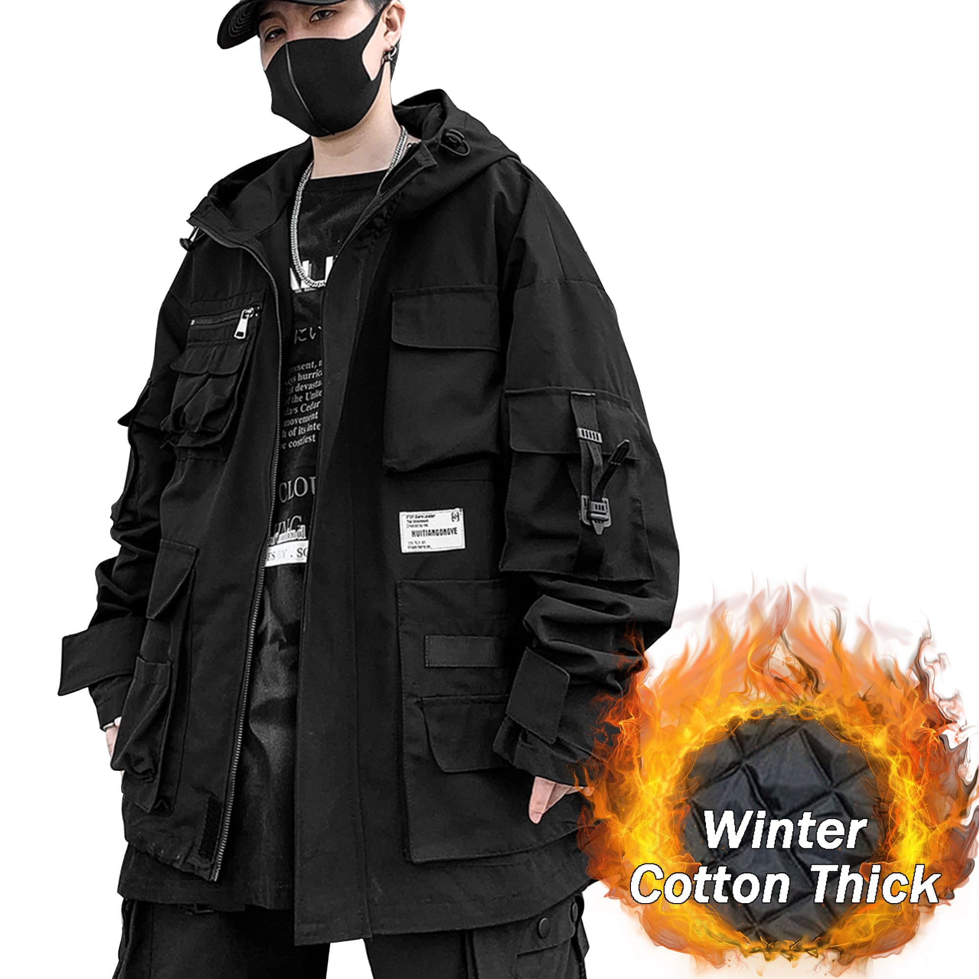 XYXIONGMAO Gotyckie ubrania taktyczna odzież techniczna kurtka z zamkiem błyskawicznym wiatrówka z kapturem streetwear kurtki dla mężczyzn