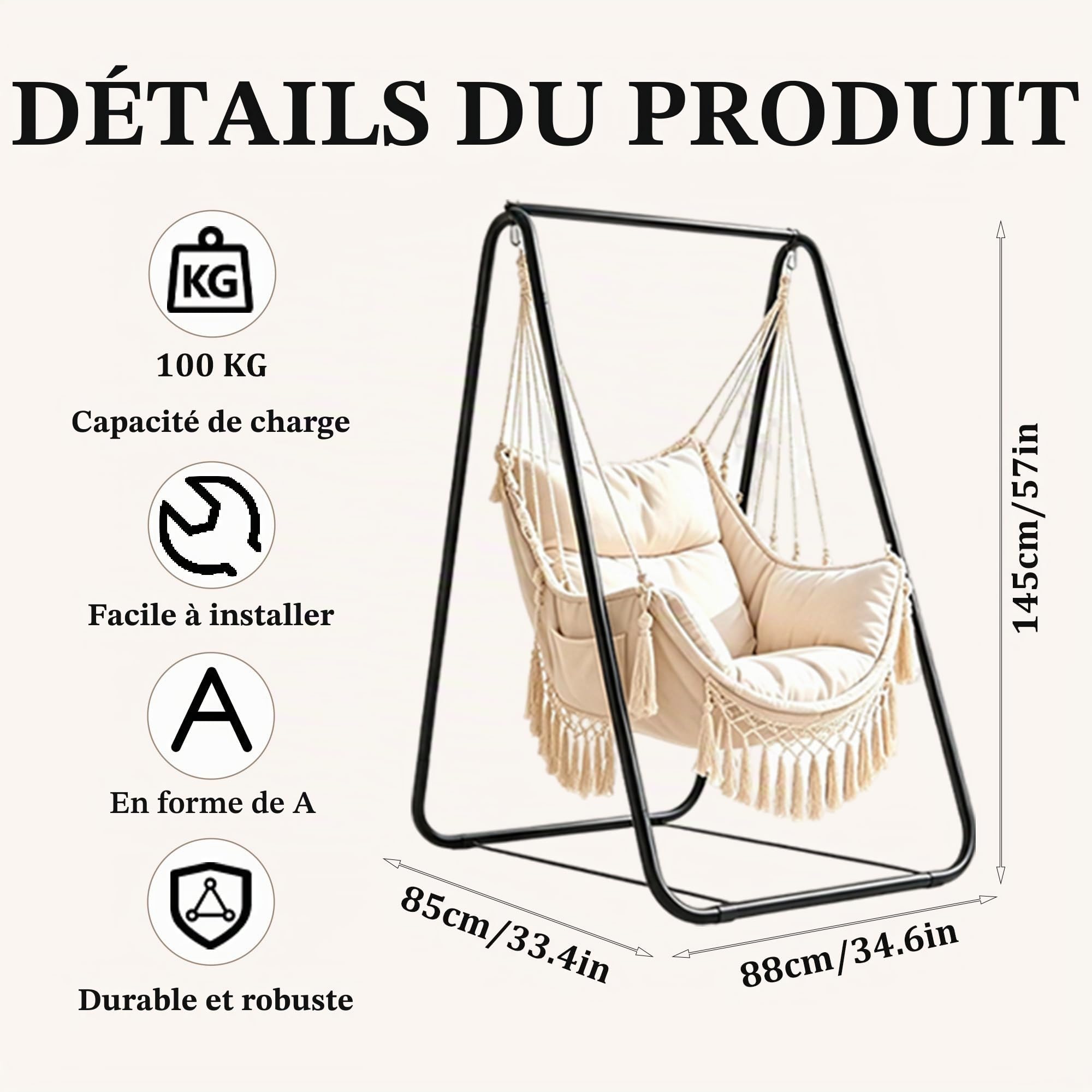 Support Sur Pied En Acier A-Shape, Support De Chaise Suspendu Exterieur