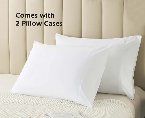 WhatsBedding Cotton Pillowcases Standard Set of 2, Envelope Closure, 20x26