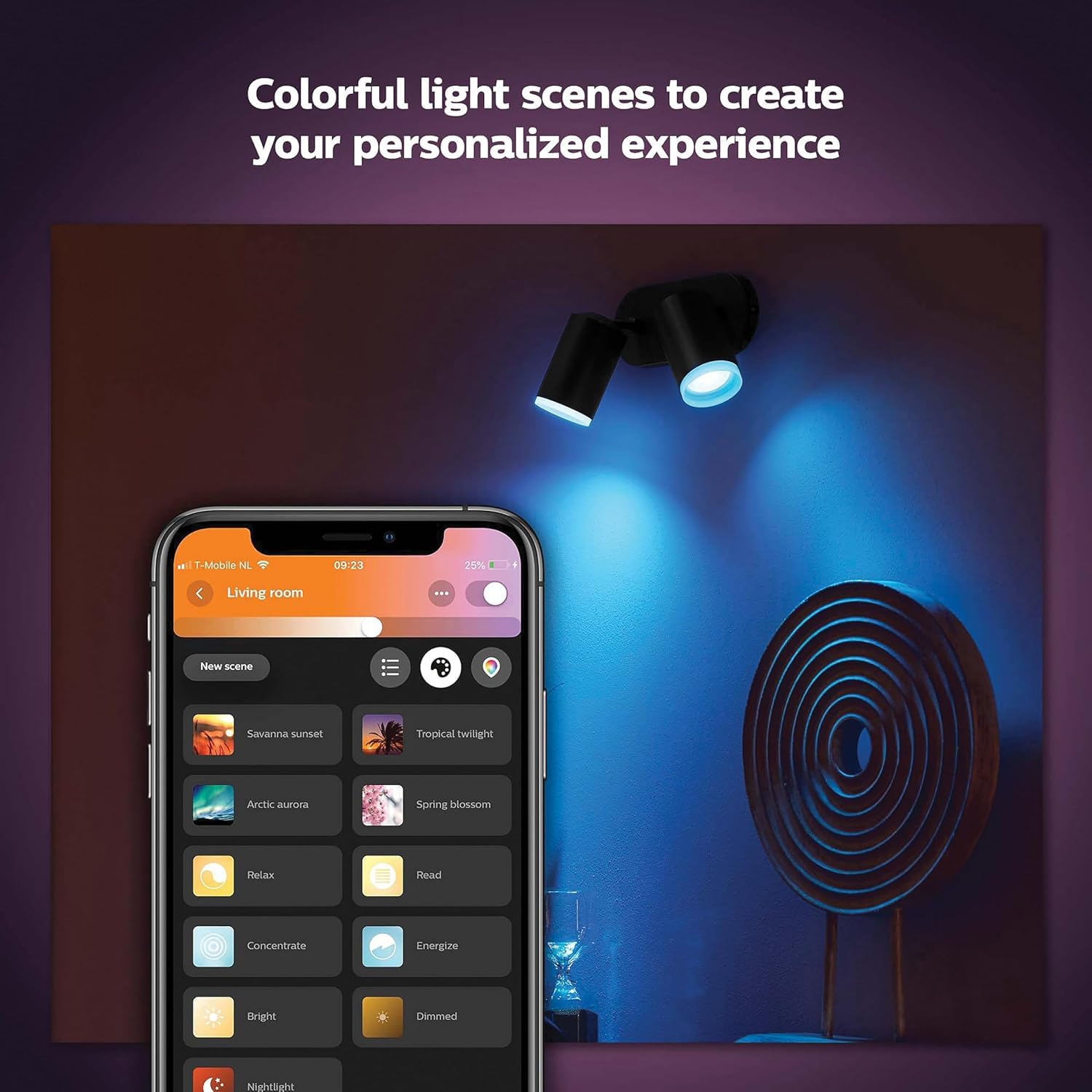 Philips Hue White & Color Ambiance Fugato 2er Spot, schwarz 2x350lm, dimmbar, 16 Mio. Farben, steuerbar via App, kompatibel mit Amazon Alexa (Echo, Echo Dot), neue Generation