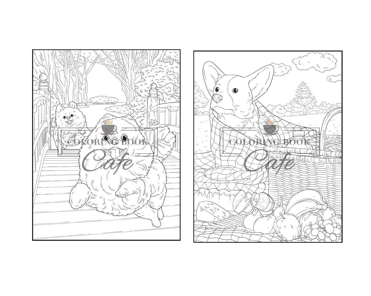 Dogs and Puppies Coloring Book: An Adult Coloring Book Featuring Fun and Relaxing Dog and Puppy Designs