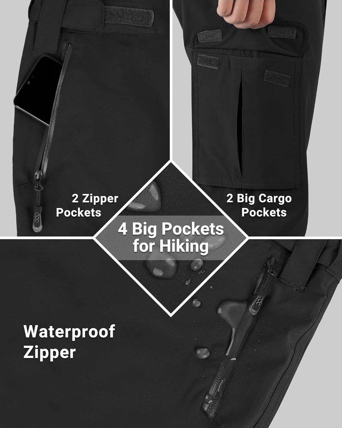 Outdoor Ventures Men's Rain Pants, Lightweight Breathable Waterproof Golf Rain Over Pants for Hiking Fishing Travel - Image 4