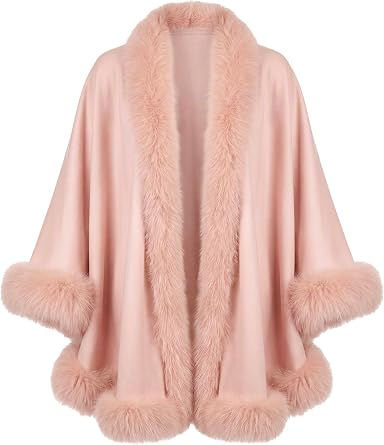 Cashmere Cape with Shadow Fox Trim