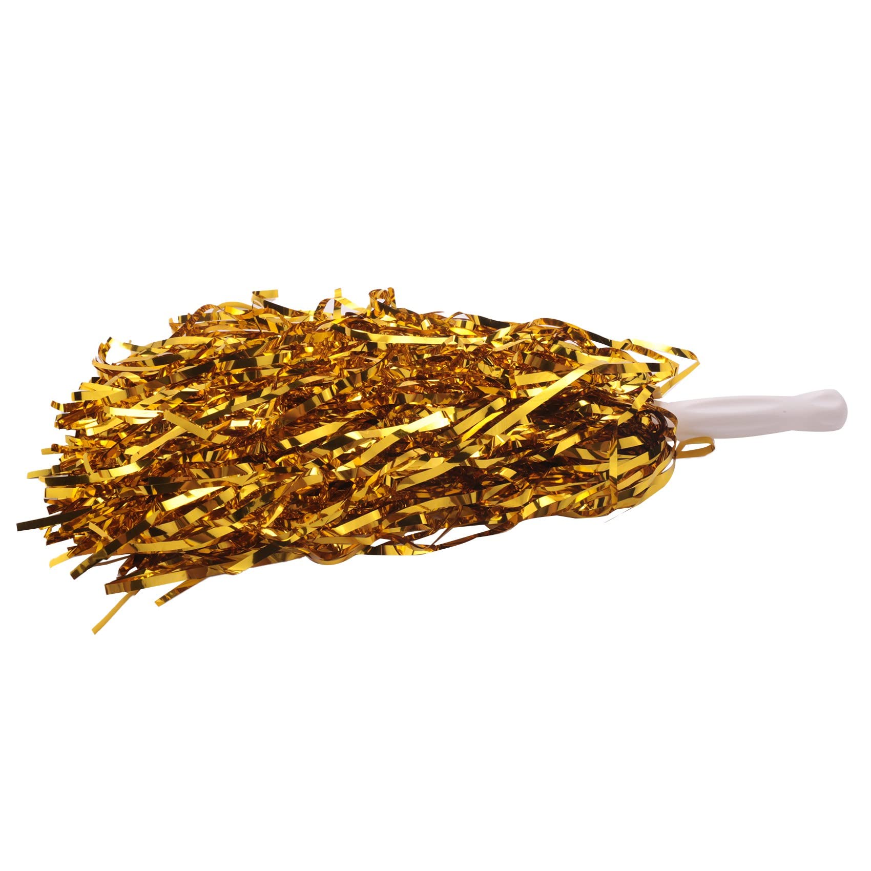 24 Stück Cheerleading Pom Poms - Pellicola con Manico in plastica, per Adulti, Bambini, Cheerleader, Feste, Colore Giallo