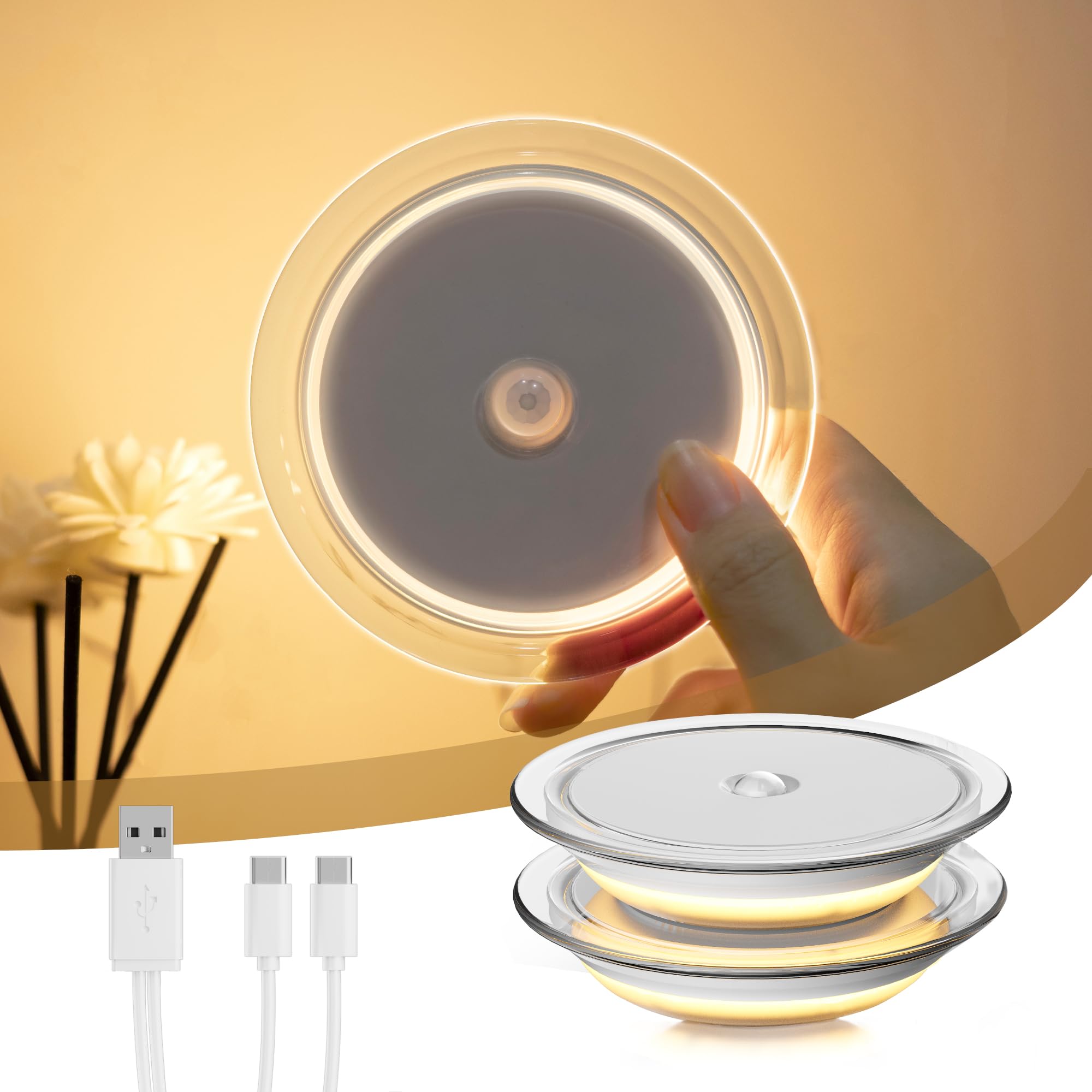 Amazon.co.jp: LROLTEF LEDセンサーライト USB充電式 人感 室内 フット 