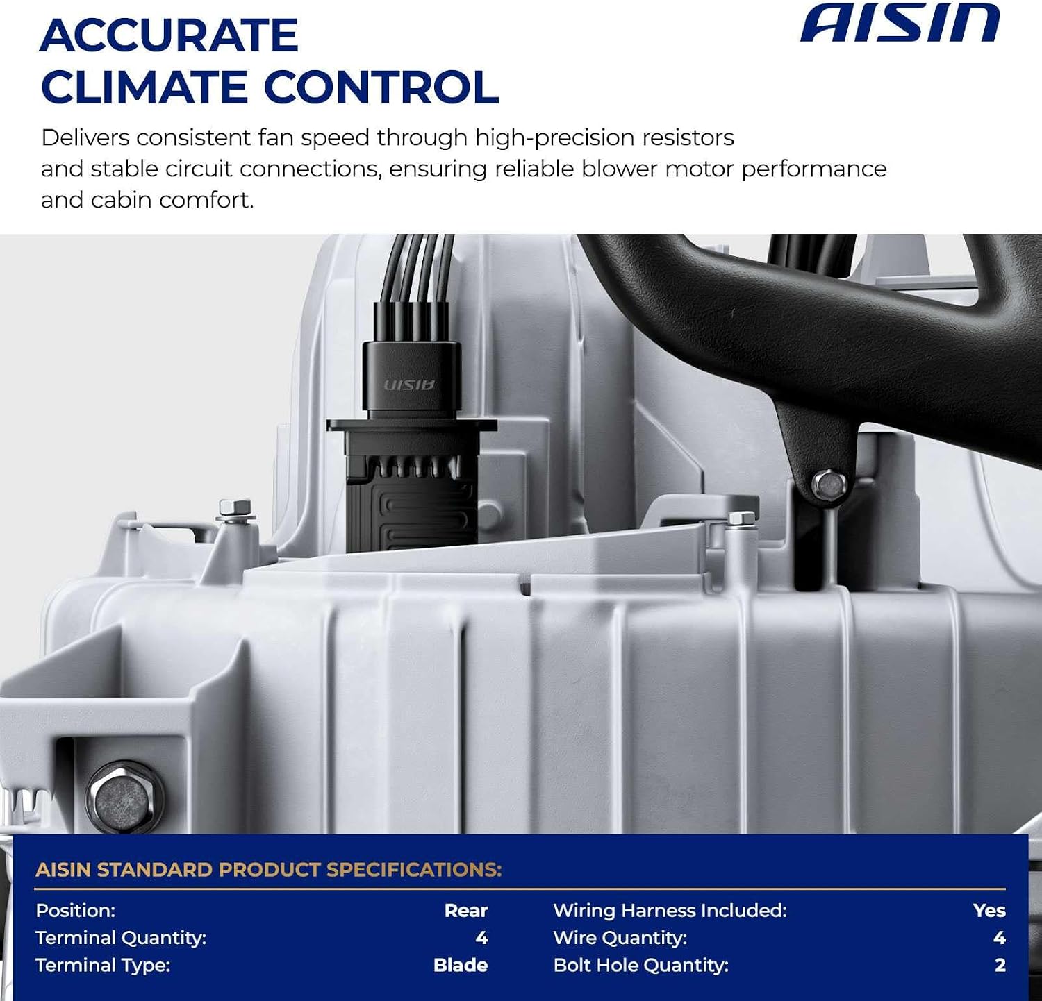 AISIN AFTERMARKET BMRH-00237 Rear HVAC Blower Motor Resistor Kit