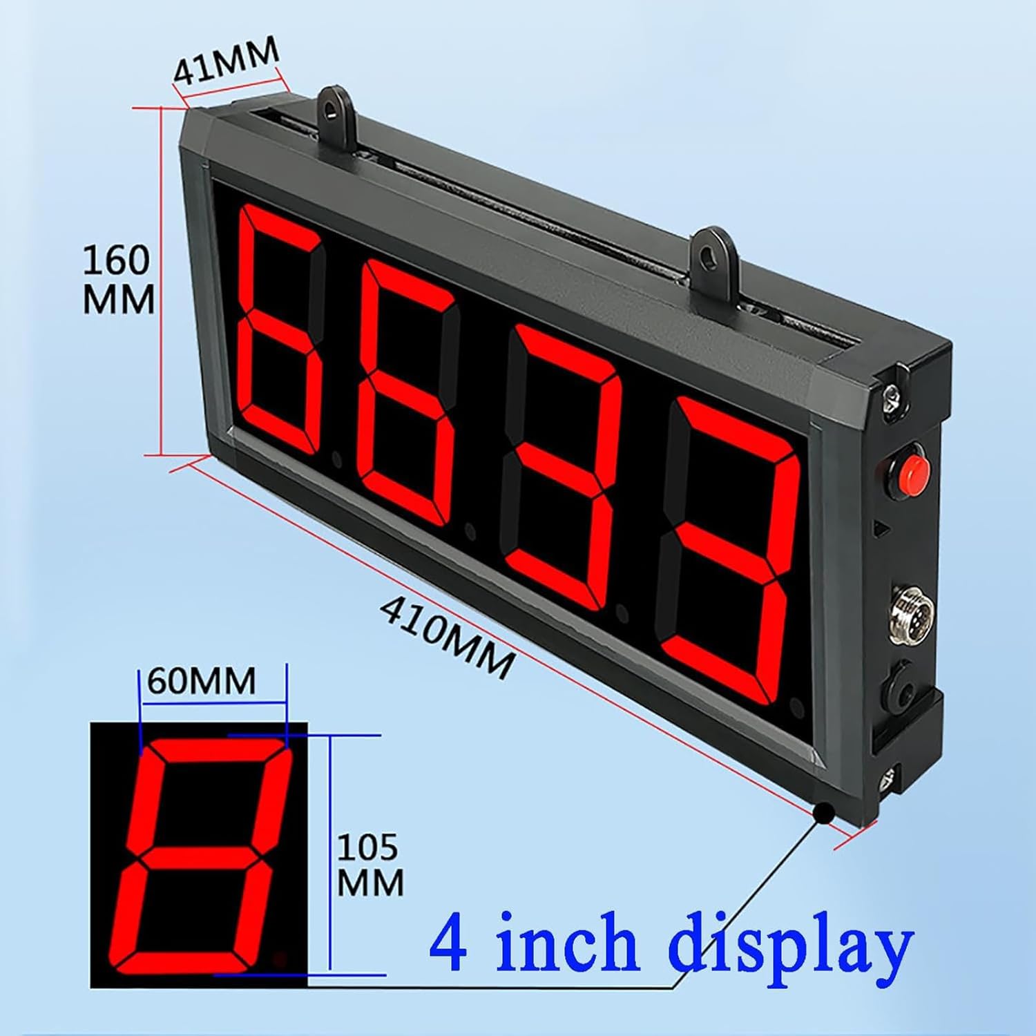 Digit Counter, 4 Digital Red Dual LED Plus Minus Digital Counter with Remote Control, 20M L-a-s-e-r Shooting Distance/Count Up to 9999, for Objects, Except Transparent Objects