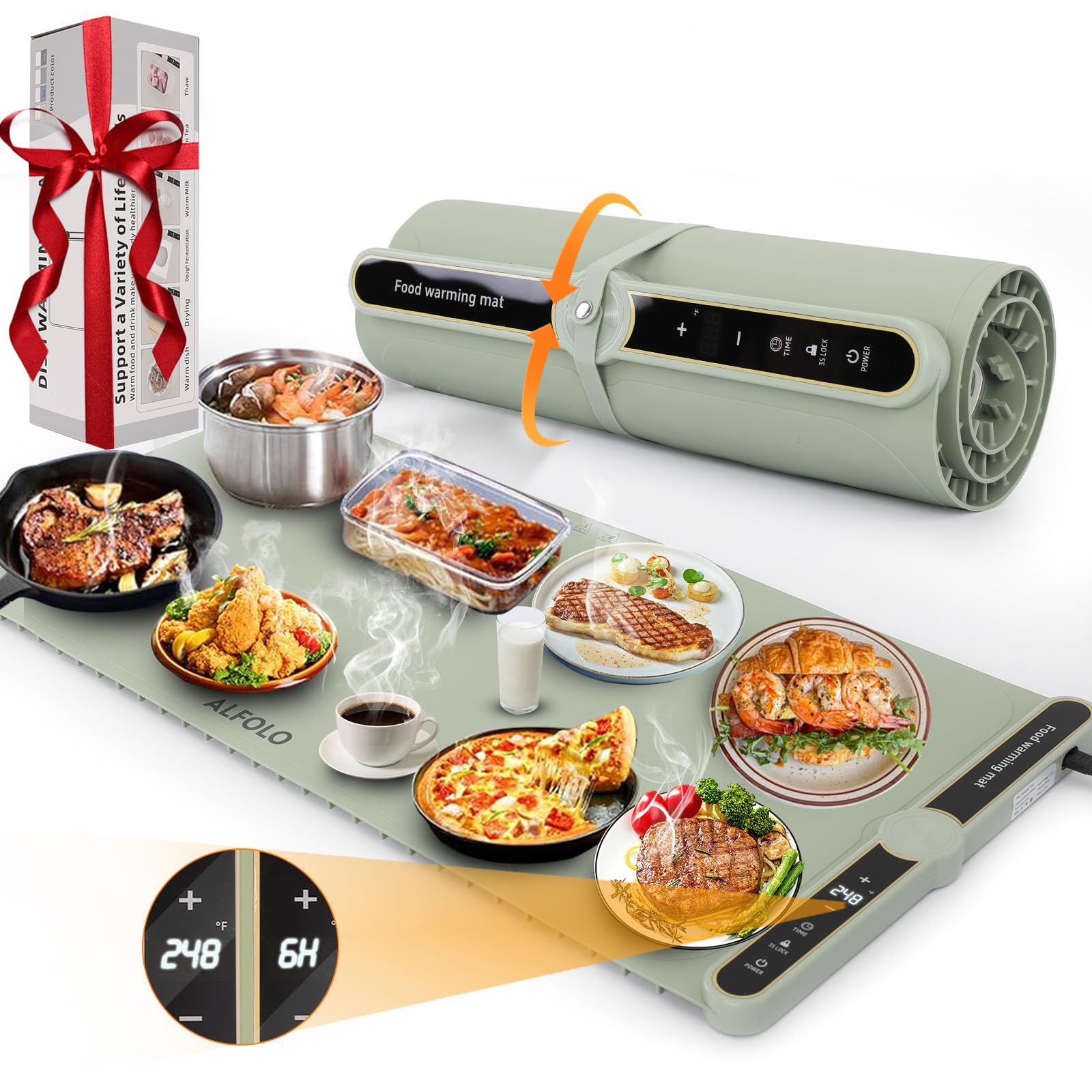 Warming Trays for Buffets Party Food Warmers for Parties Extra Large 31.5"x15" Defrosting Tray,Food Warming Mat 9Temp,Heating Mat for Food Defrosting Tray Sourdough Warmer Buffet Servers Kitchen Gifts