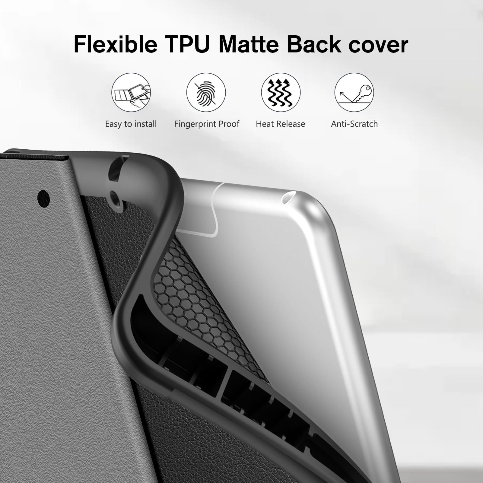 FINTIE Tastatur Hülle für iPad 9.7 2018 (6. Generation), Soft TPU Rückseite Gehäuse Keyboard Case mit eingebautem Pencil Halter, magnetisch Abnehmbarer QWERTZ Bluetooth Tastatur, Schwarz