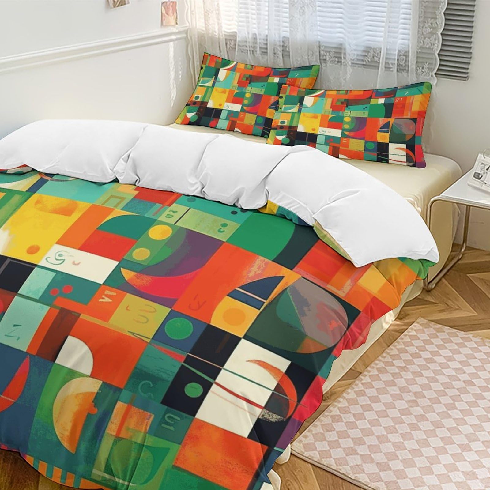 Parure de couette toutes saisons lit adulte pour une décoration colorée